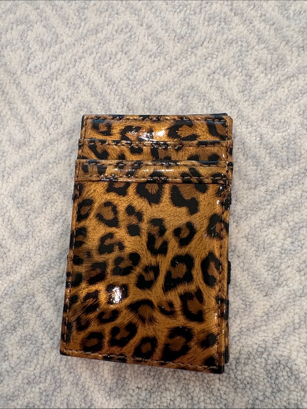 Jcrew Leopard Print Card Wallet - Brown